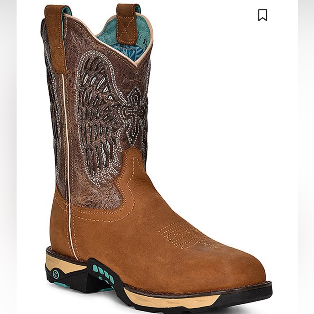 CORRAL WOMEN'S EMBROIDERED WATER RESISTANT WORK BOOTS - COMPOSITE TOE 9